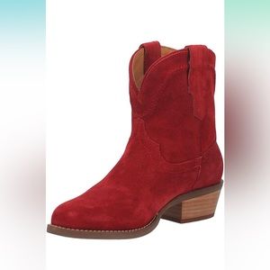 Dingo Red Suede Ankle Boots